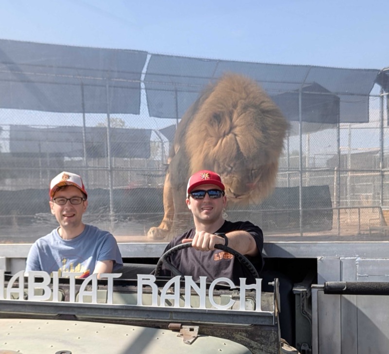 Nick and Matt at the Lion Habitat Ranch, Las Vegas